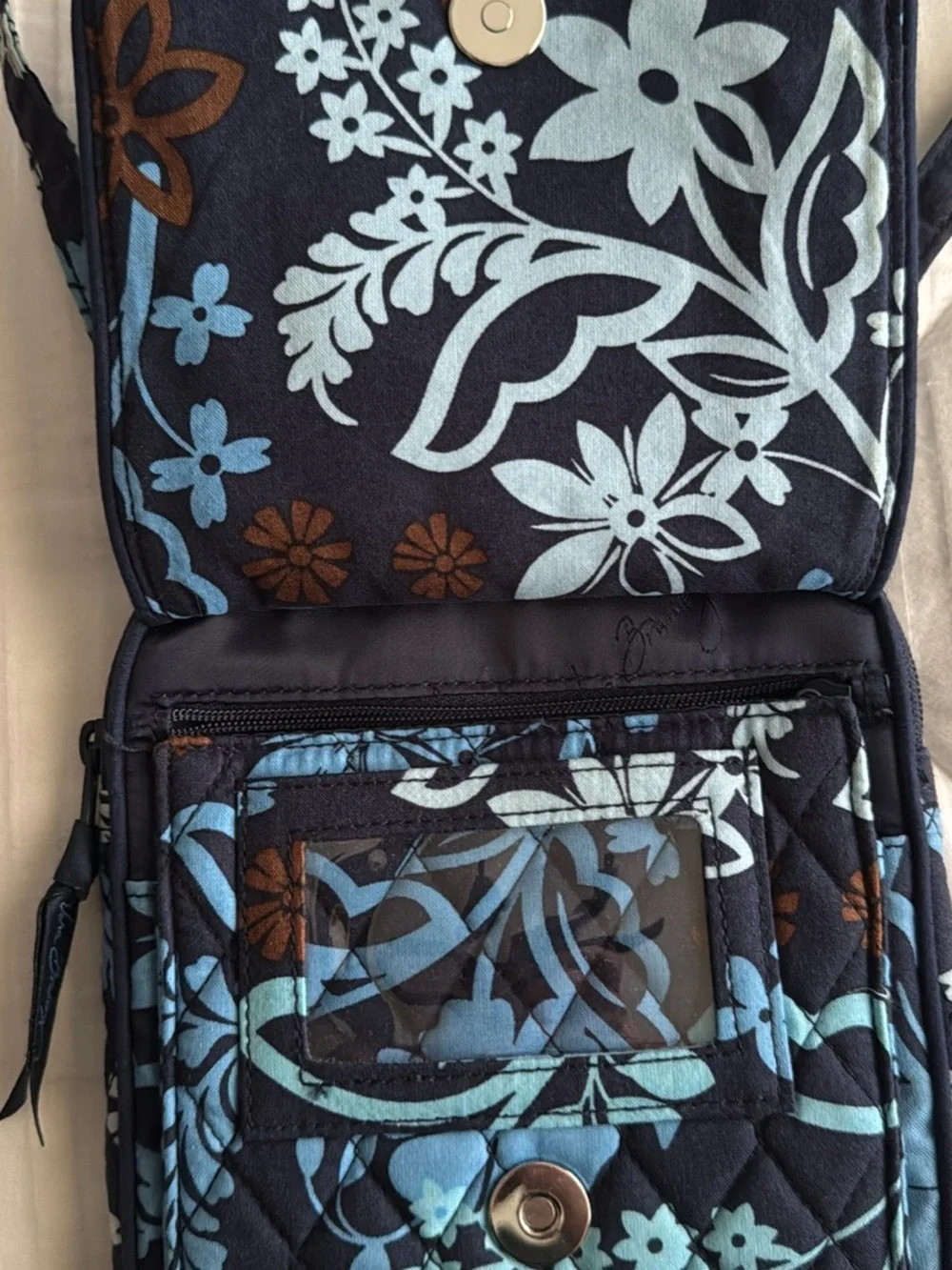Vera Bradley Quilted Navy Floral Crossbody Purse